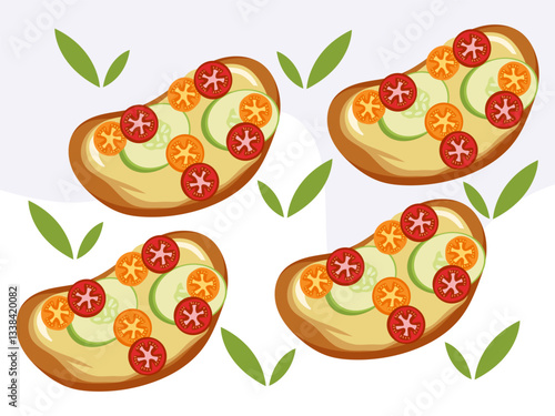 Bruschetta Concept Illustration Stylish and Beautiful