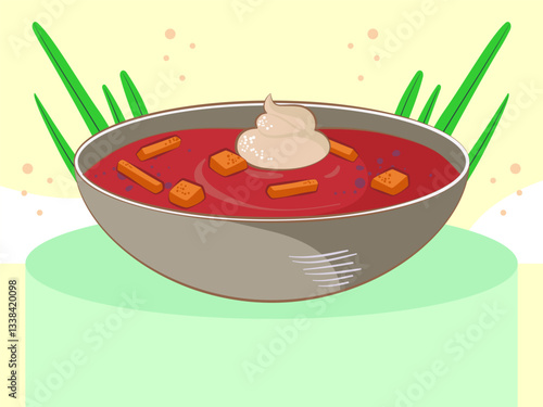 Borscht Concept Illustration Stylish and Beautiful