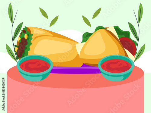 Enchilada Concept Illustration Stylish and Beautiful