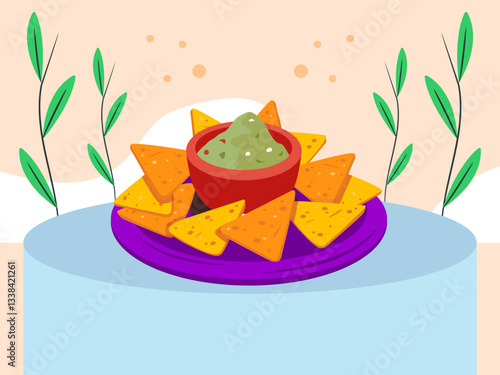 Nachos Concept Illustration Stylish and Beautiful