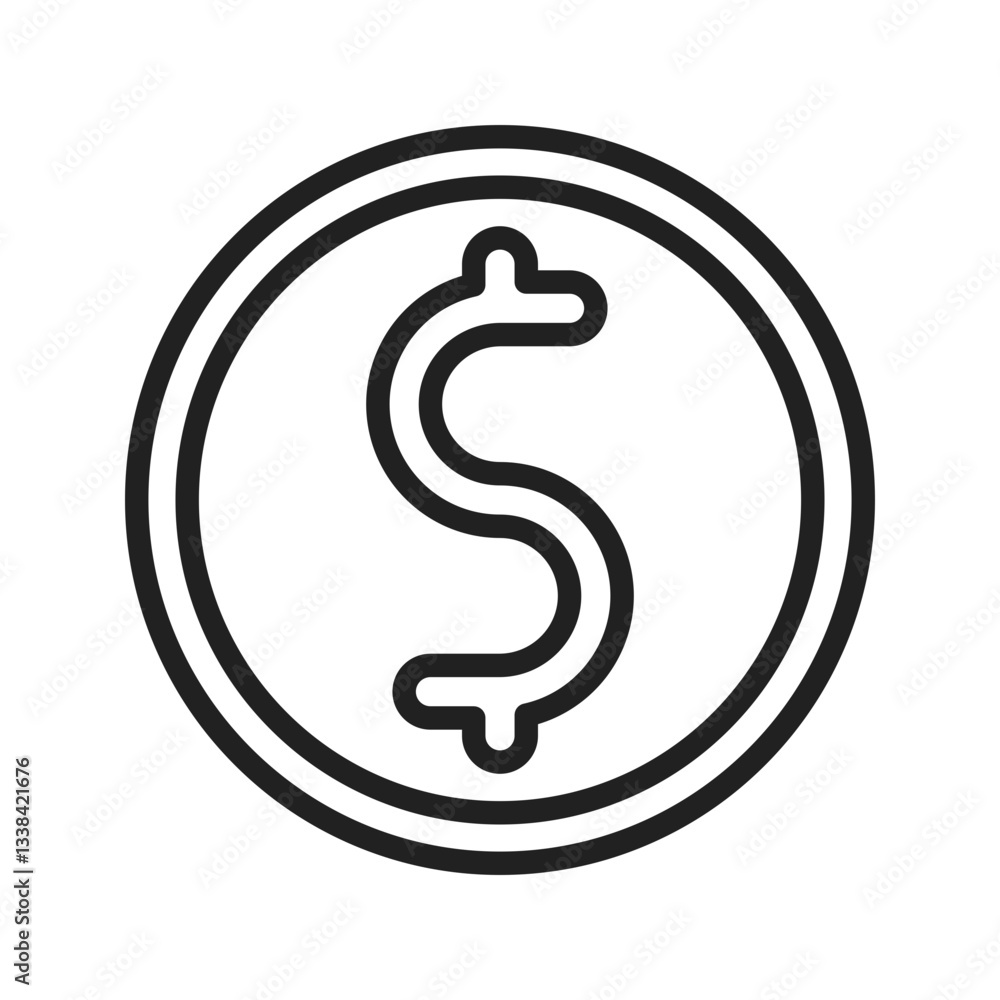 Coin icon vector image. Suitable for mobile apps, web apps and print media. Coin icon vector image. Suitable for mobile apps, web apps and print media.