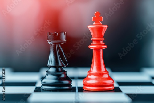 A commanding composition of a king and knight together, representing the calculated risk and power dynamics involved in mastering the game of chess at the highest levels photo