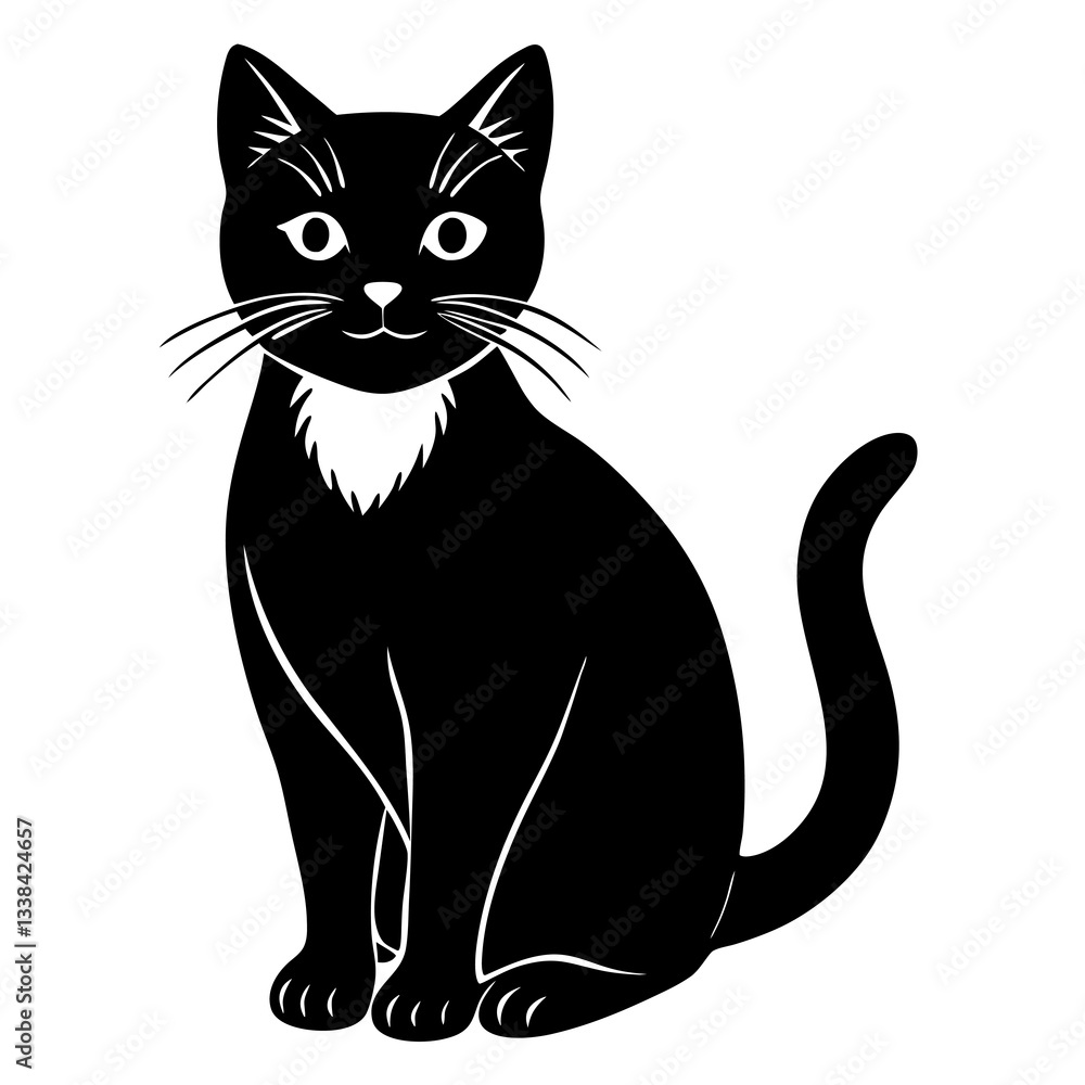 Cat vector shilhouette single set Cat vector shilhouette single set