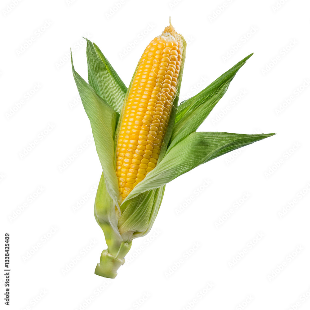 Fresh Corn on the Cob Isolated on White Background Fresh Corn on the Cob Isolated on White Background