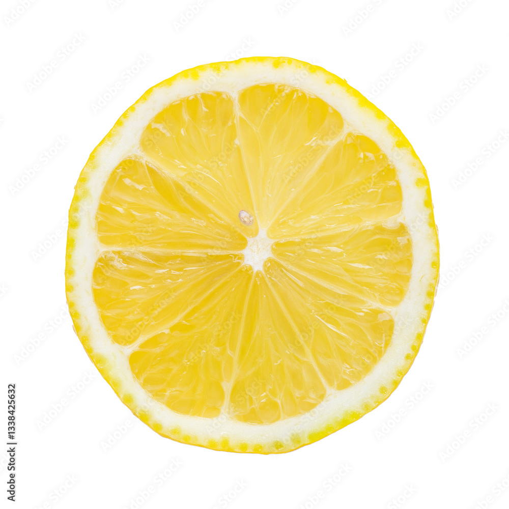 Fresh Cut Lemon Slice on White Background Fresh Cut Lemon Slice on White Background