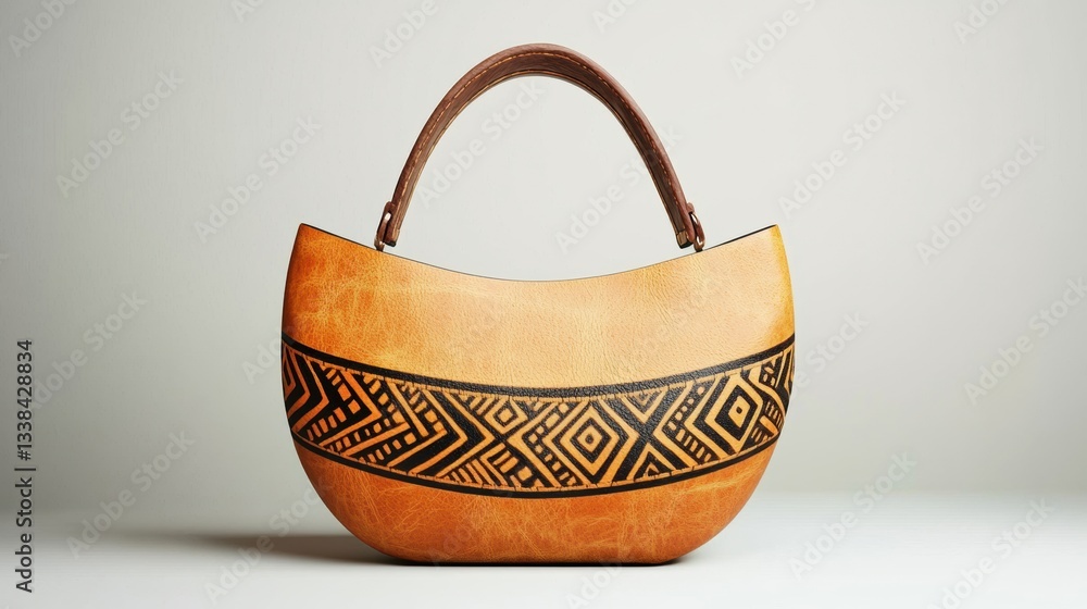 Fototapeta premium Stylish handmade bag with intricate patterns and textures.
