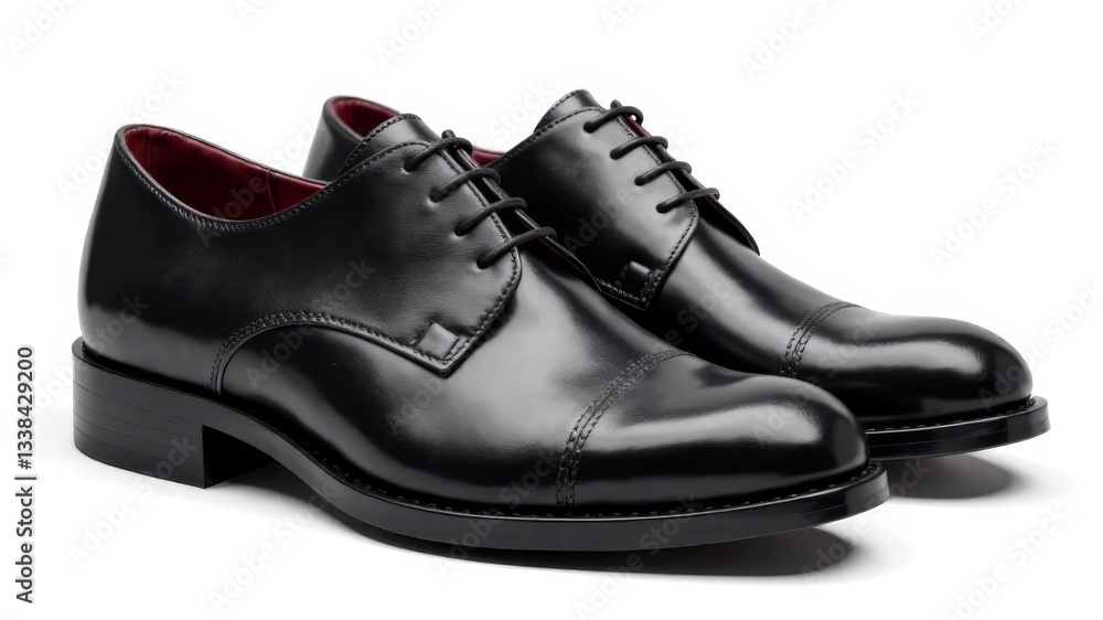 black men's shoes on a white background black men's shoes on a white background