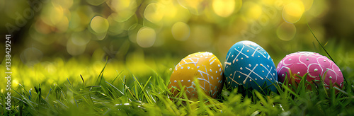 easter eggs in grass