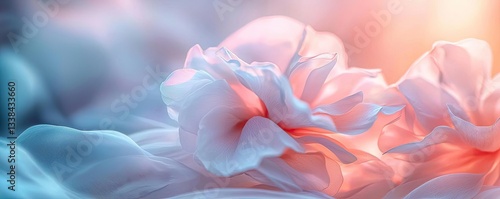 Surrealist art abstract background idea. A delicate flower with soft colors, showcasing beauty and elegance in gentle lighting.