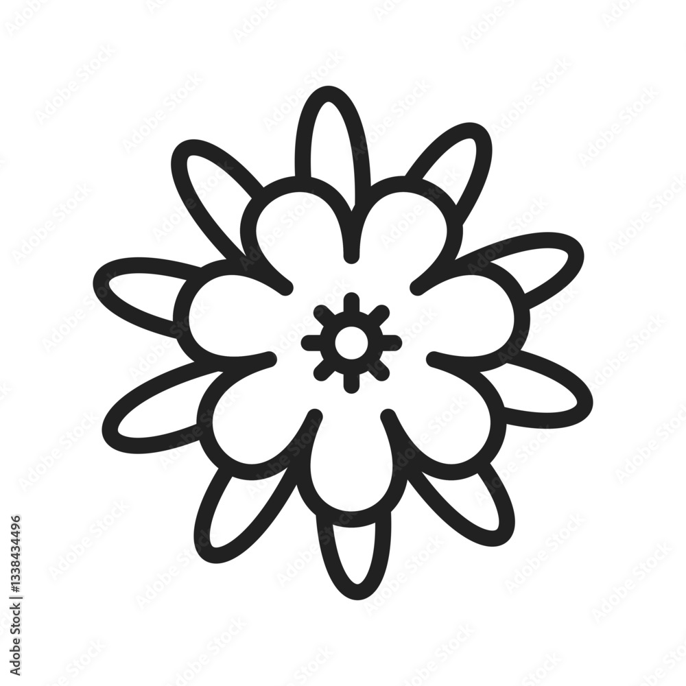 Flower icon vector image. Suitable for mobile apps, web apps and print media. Flower icon vector image. Suitable for mobile apps, web apps and print media.