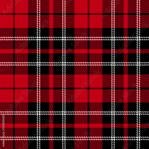 plaid tartan seamless repeat pattern. This is a black red white checkered plaid vector illustration. Design for decorative,wallpaper,shirts,clothing,tablecloths,wrapping,textile,fabric,texture