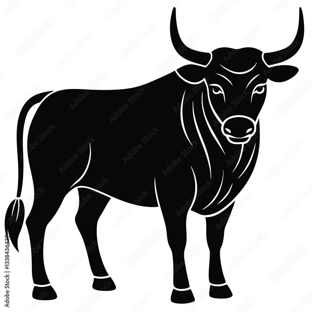 Bull Vector Shilhoette Single icon Bull Vector Shilhoette Single icon
