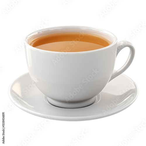 Wallpaper Mural A Cup Of Tea, Isolated. Hot Drink In A White Mug With Saucer On A Transparent or white Background. Torontodigital.ca