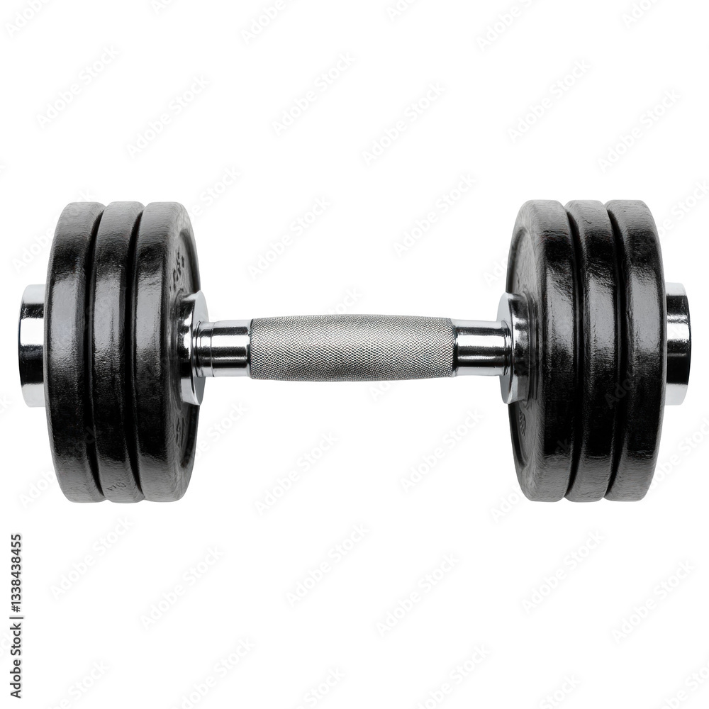 A metal dumbbell A metal dumbbell
