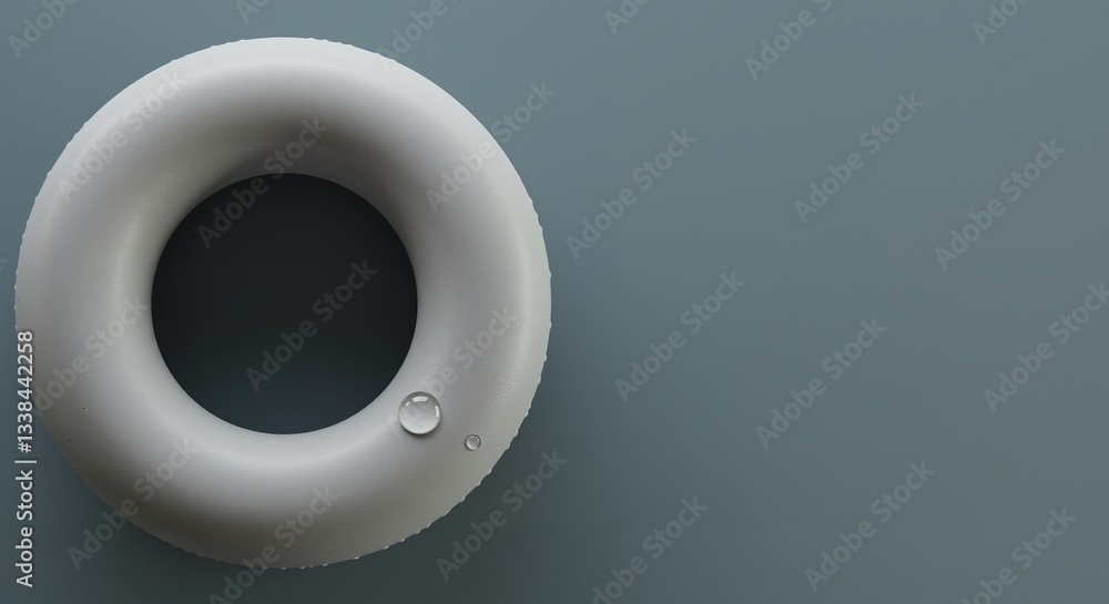 Minimalist gray donut shaped object on a textured surface Minimalist gray donut shaped object on a textured surface