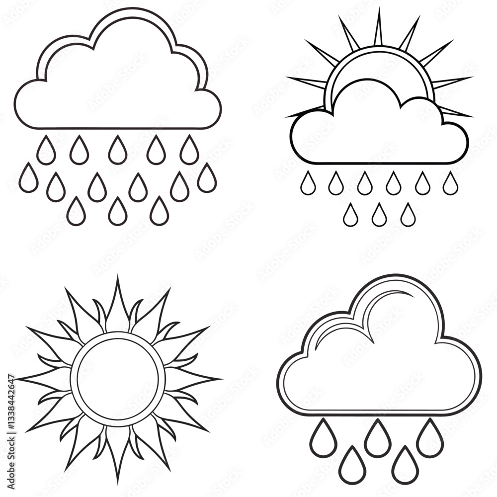 Weather Symbol Line Art Pack Forecast Icons Weather Symbol Line Art Pack Forecast Icons