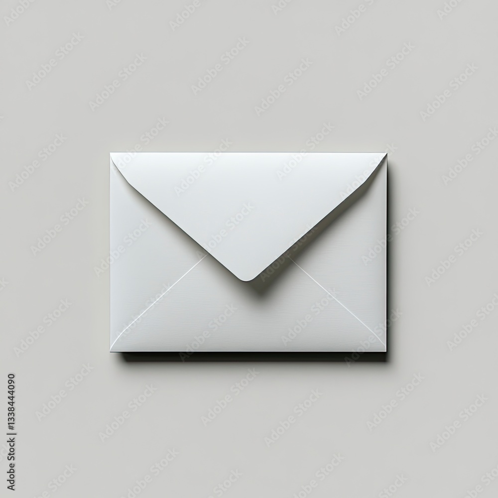 A single, blank, white envelope on a gray background. A single, blank, white envelope on a gray background.