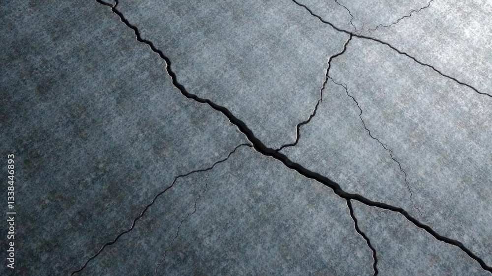 Obraz premium lines of cracks in solid ground