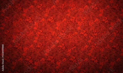 Intricate crimson pattern with subtle tonal shifts. Elegant background with rich, saturated colors creates a luxurious feel