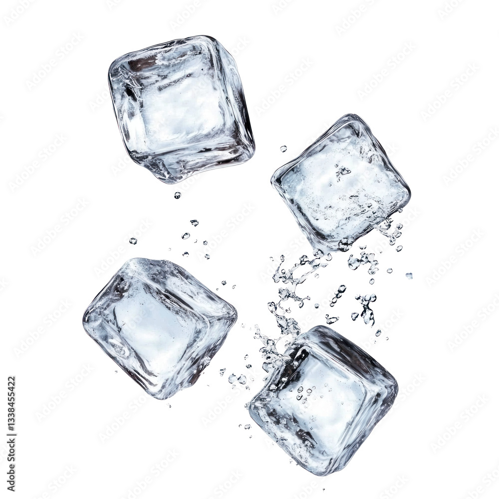 Fototapeta premium ice cubes isolated on white