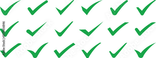 Check mark icons set isolated. Set of check mark icons. Vector approved icons