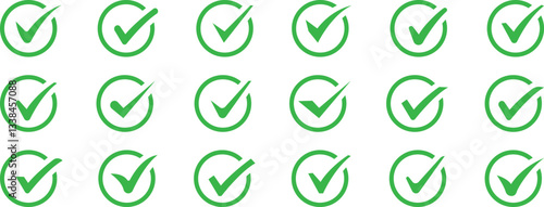 Check mark icons set isolated. Set of check mark icons. Vector approved icons