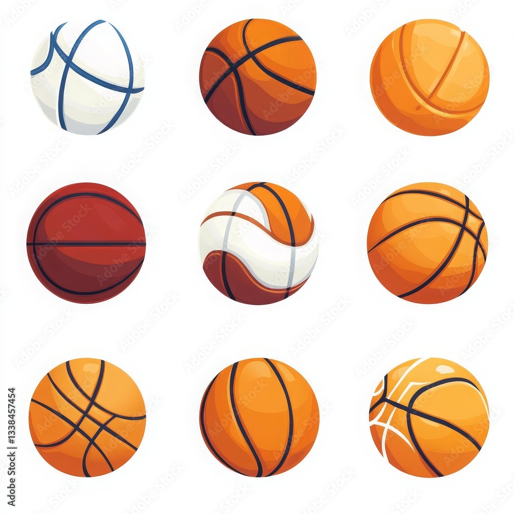 A collection of basketball vector icons. Sports icon set. A collection of basketball vector icons. Sports icon set.