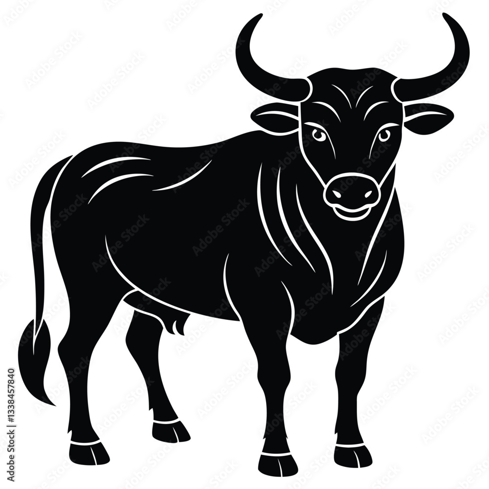 Bull Vector Shilhoette Single icon Bull Vector Shilhoette Single icon