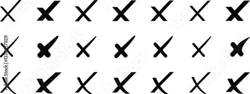 Red cross x vector icon. Delete icon - no sign, close symbol vector. Red cross x icon. no wrong symbol 