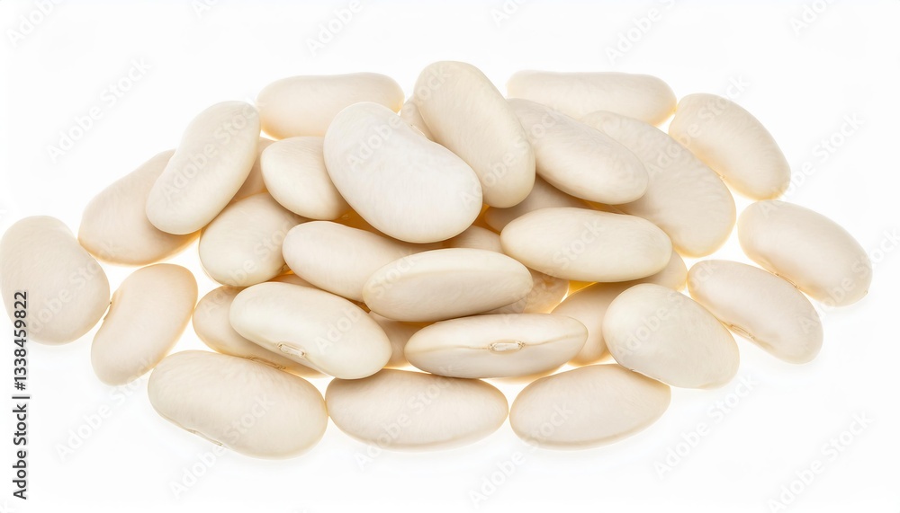 Pile of dried butter beans on white background Pile of dried butter beans on white background