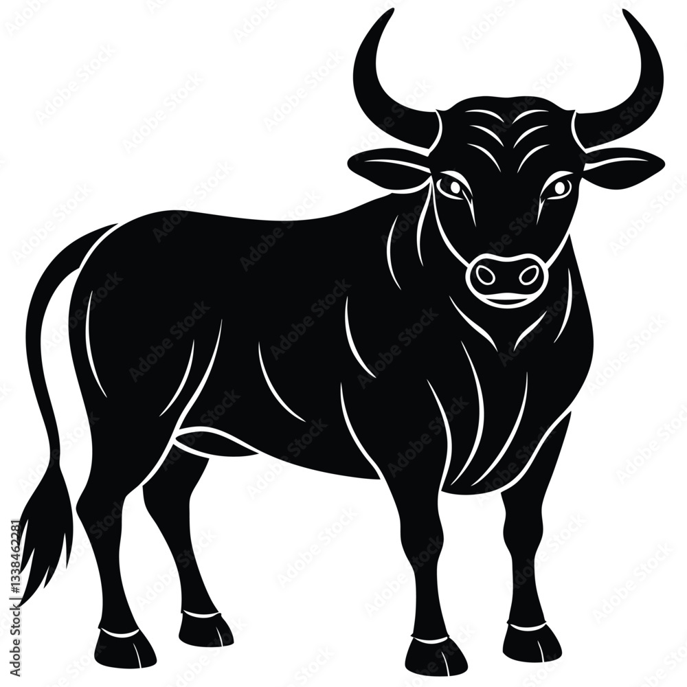 Bull Vector Shilhoette Single icon Bull Vector Shilhoette Single icon
