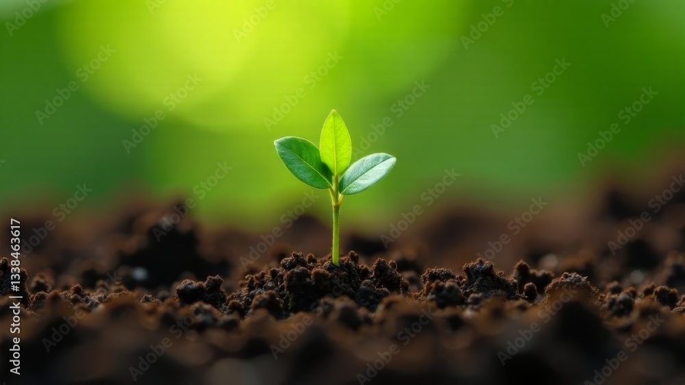 Naklejka premium a sprout peeks out from under the ground