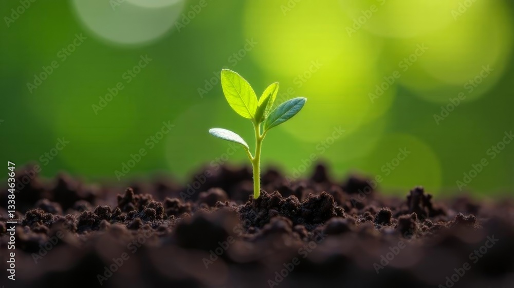 Naklejka premium a sprout peeks out from under the ground