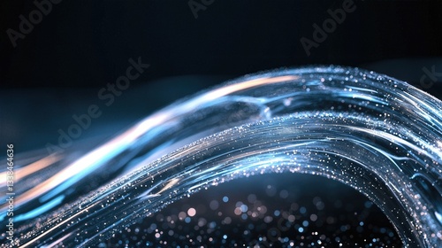 Abstract Wave of Light: A captivating, abstract depiction of light gracefully flows in a wave-like motion, exhibiting ethereal and futuristic qualities.