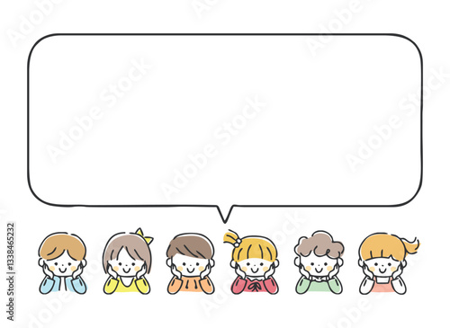 子ども達と吹き出しのイラスト