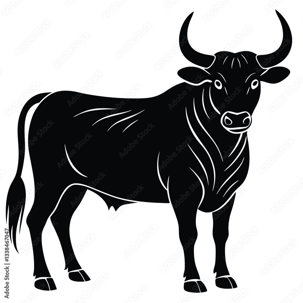 Bull Vector Shilhoette Single icon Bull Vector Shilhoette Single icon