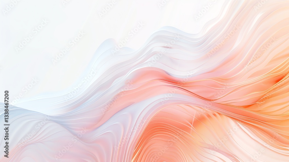 Obraz premium A swirling, abstract background with a gradient of light blue, pink and peach.