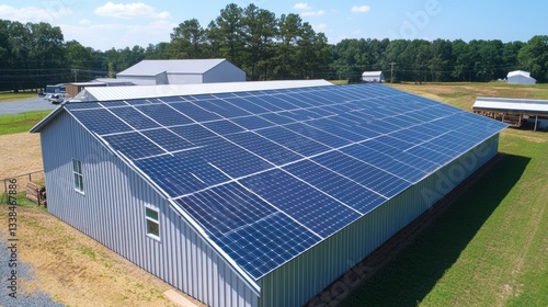 Wallpaper Mural Solar panels installed on rural farm barn roof Torontodigital.ca