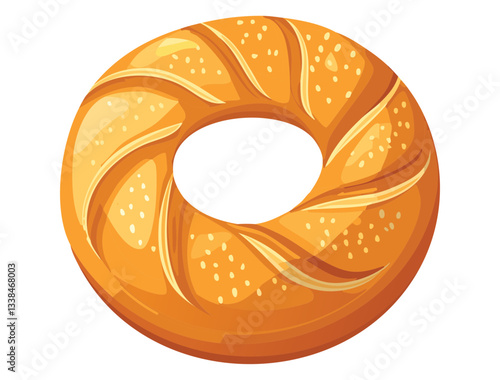 vector illustration of a bagel