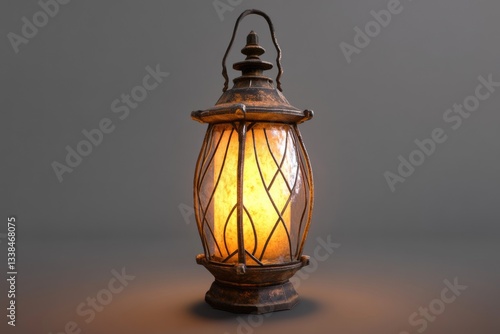 A simple desk lamp placed on a wooden table
