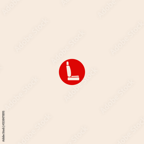 Car seat icon flat vector design. 