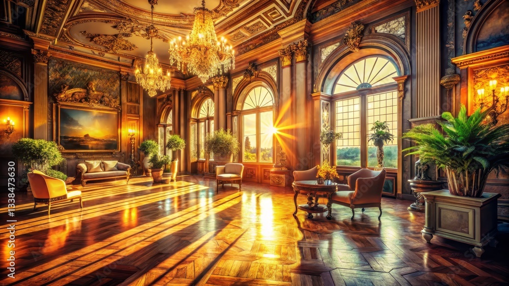 Fototapeta premium Opulent Interior with Sunlight