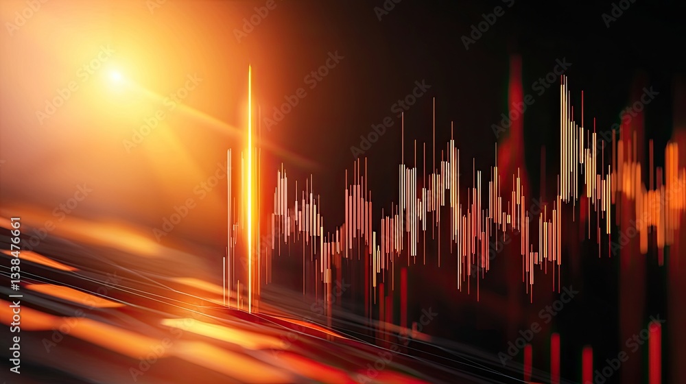 A vibrant abstract representation of sound waves, illuminated by warm light, showcasing dynamic movement and energy. A vibrant abstract representation of sound waves, illuminated by warm light, showcasing dynamic movement and energy.