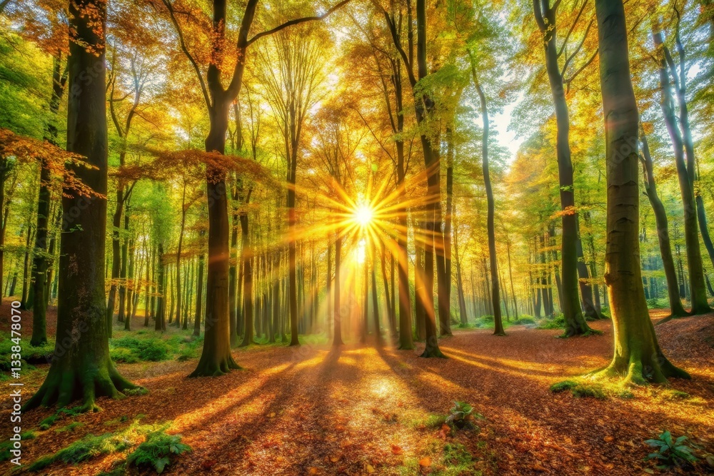 Autumn Forest with Sunlight Autumn Forest with Sunlight