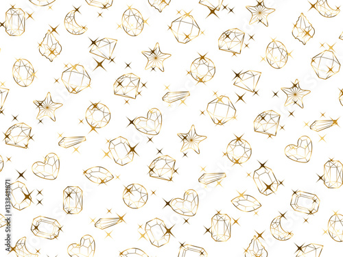 カットガラス柄、1金