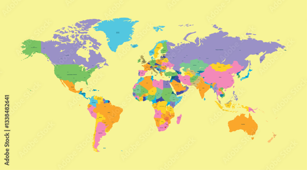Obraz premium A brightly designed infographic of the world map