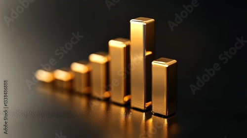 Golden Growth: A Visual Representation of Financial Success and Ascending Trends in the Market