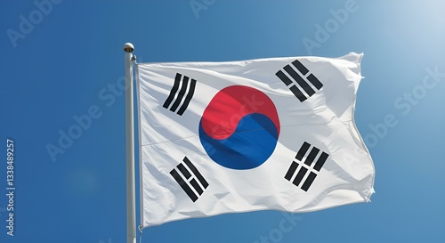 The fluttering Taegeukgi korean flag