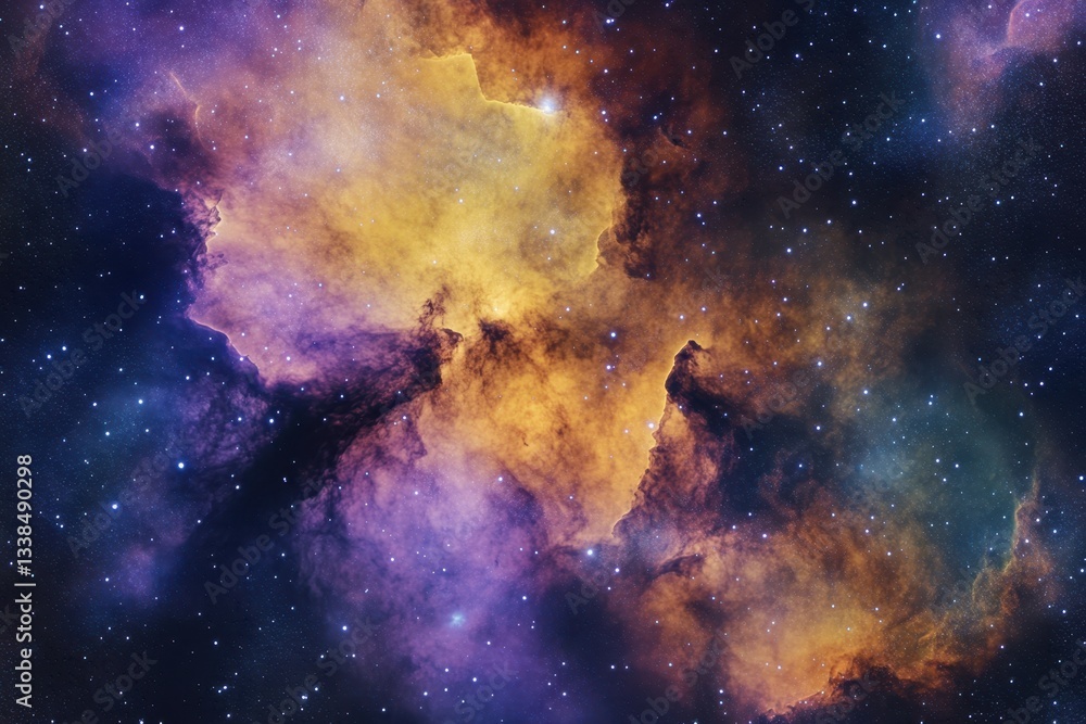 Fototapeta premium Stunning cosmic nebula showcases vibrant colors and intricate formations in deep space