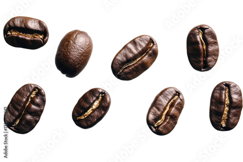 Wallpaper Mural Close-up of roasted coffee beans arranged on a dark surface Torontodigital.ca